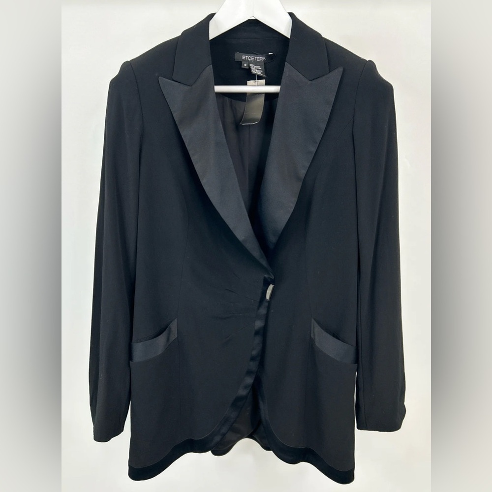 Etcetera Black Classic Ruched Blazer
